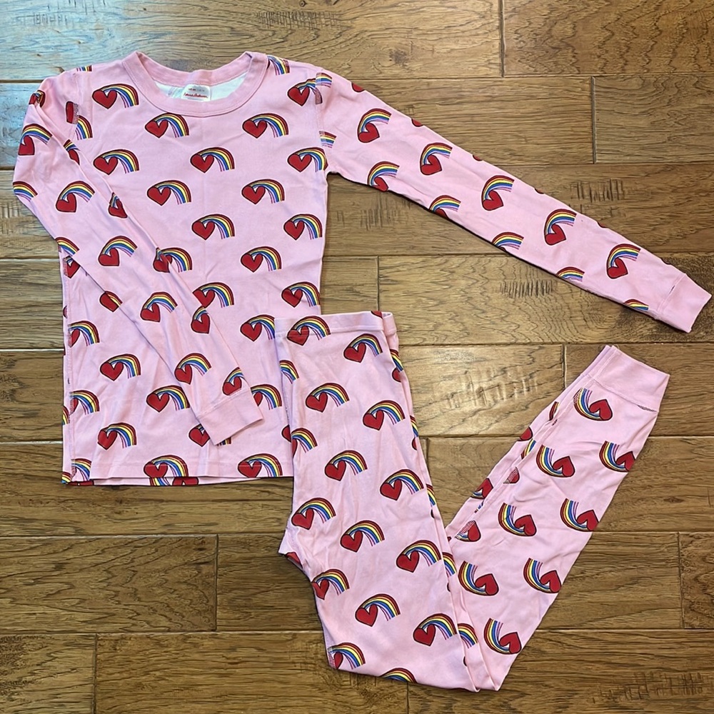 Hanna Andersson Long John Rainbow Pajamas Size 14